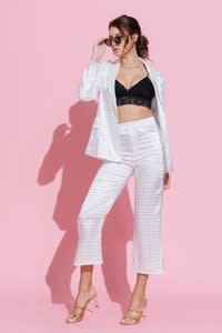 Satin Houndstooth Pant