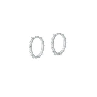 Silver Dot Huggie Earrings