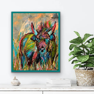 Electric Buffalo, Original on Canvas by Casey Reed Art